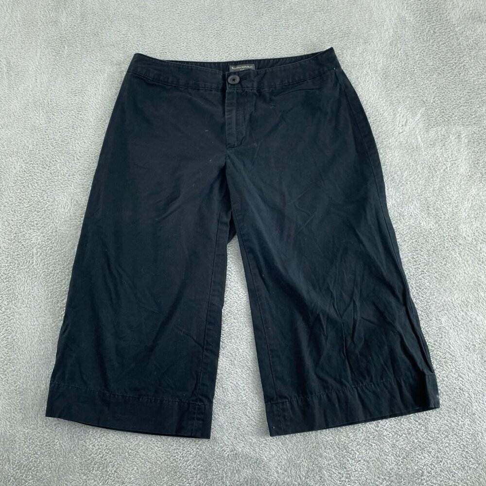 Banana Republic Black Cropped Wide Leg Pants